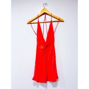 Pink halter floral tank top | Coral open back party‎ | X-Small
